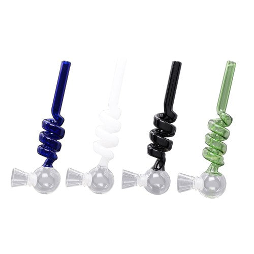 Glass pipe spiral shape in 4 colors approx. 14cm 