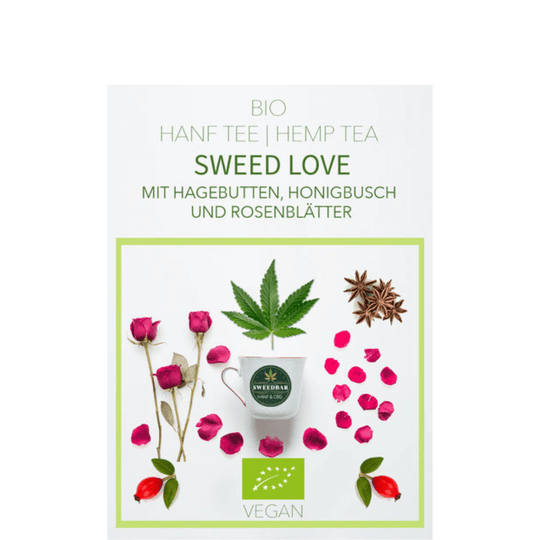 "Sweed Love" Bio-Hanf-Tee mit Hagebutte, Honigbusch und Rosenblättern - 30g, vegan, ohne Zusätze