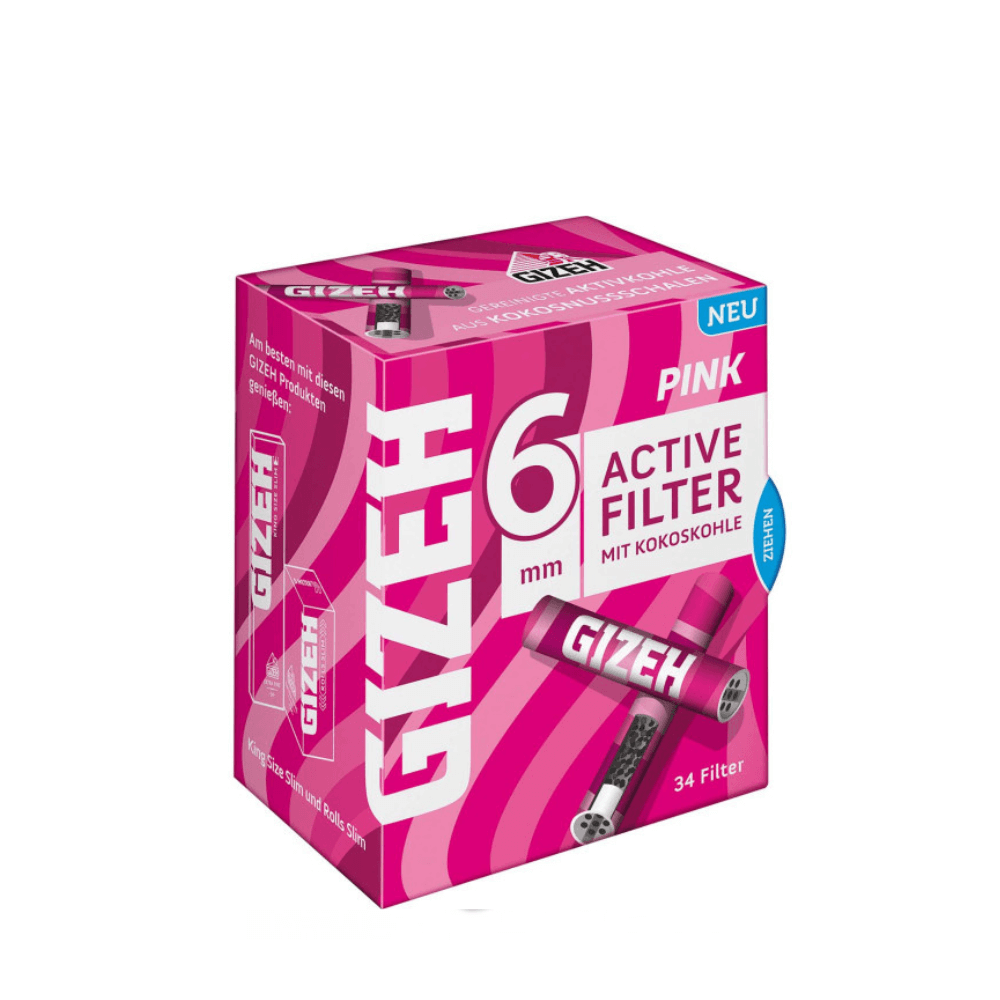 GIZEH PINK Active Filter mit Aktivkohle 34 Stück